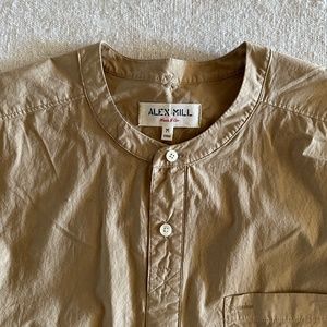 Alex Mill Collarless Cotton Shirt Dress